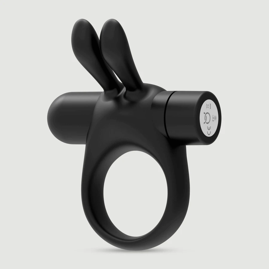 Anneau pénien vibrant « Bunny » à deux oreilles - Noir