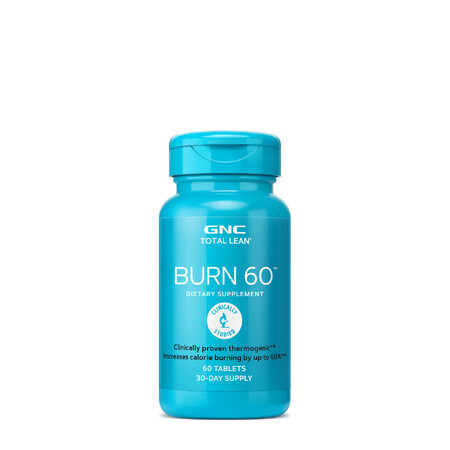 Gnc Total Lean Burn 60, Thermogenic Stoffwechsel-Boosting Formel, 60 Tb