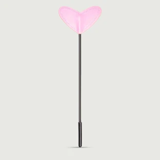 Cupid Strike Series Heart-Tip Leather Crop, 33 cm - Pink