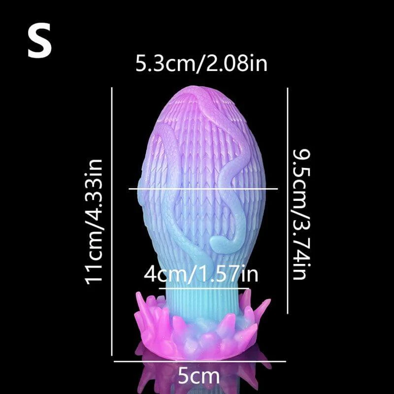 Silikon-Analplug „Schlangenei“ 14,5 x 5,3 cm – Blau