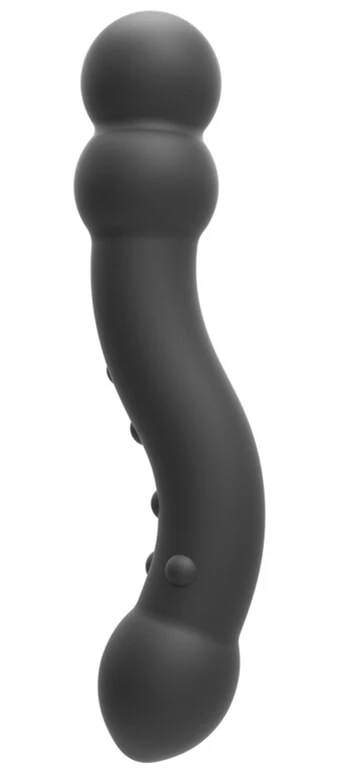 Double Up 18 x 3,5 cm Silikon-Prostataplug – Schwarz