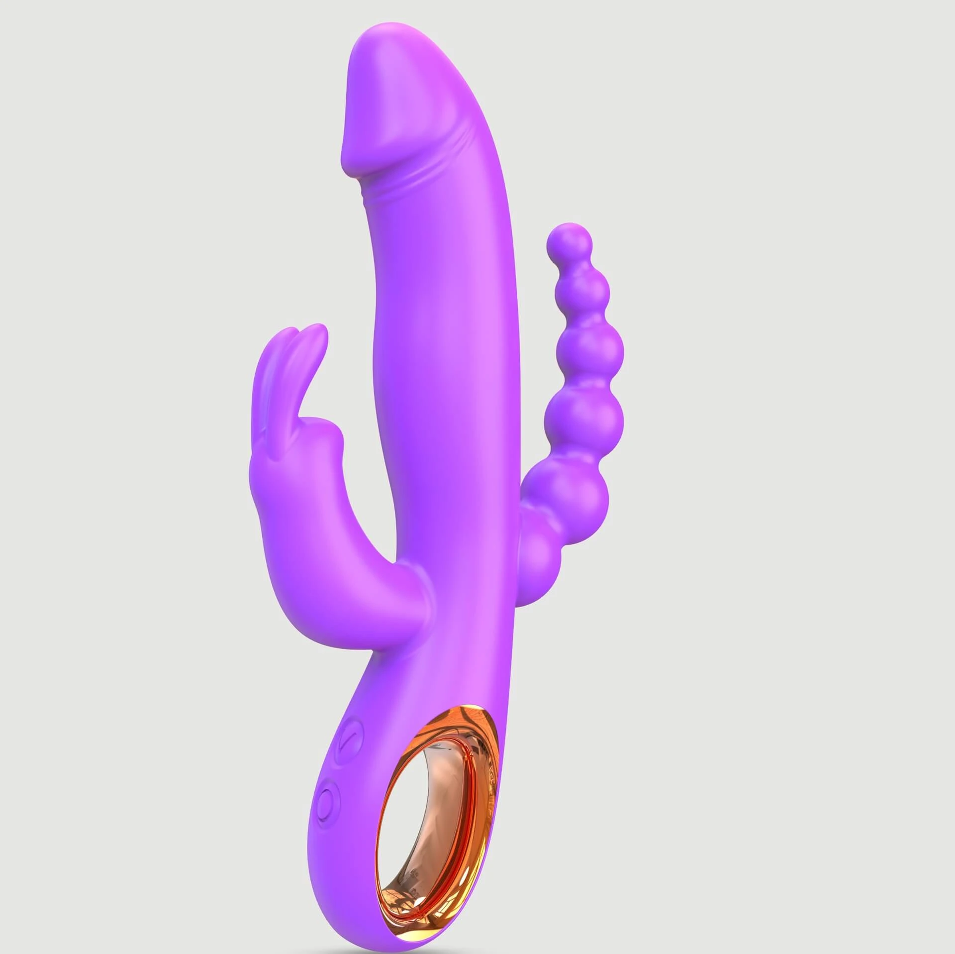 Sexopolis Hugo Rabbit Silikon-Vibrator mit Analkugeln – Lila