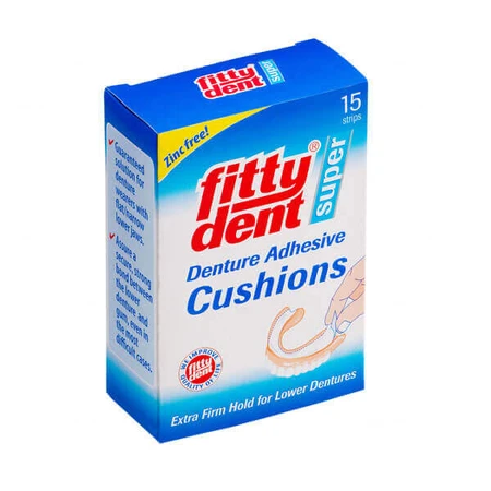 Reténes Fittydent Super para dentaduras inferiores y superiores, 8 x 15 unidades, Dentaid
