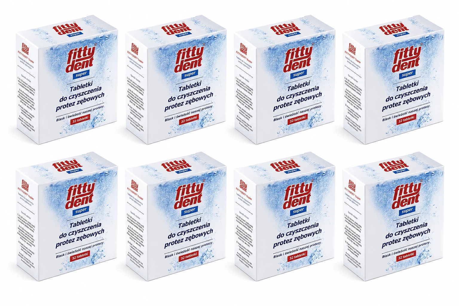 Fittydent, Reinigungstabletten für Zahnersatz, 8 x 32 Stück