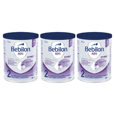 Lapte praf Aptamil Pepti 2 Syneo (Bebilon), după 6 luni, 3 x 400 g, Nutricia