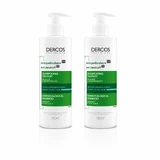 Vichy Dercos Shampoo zur Behandlung von Schuppen und Juckreiz Normales bis fettiges Haar 2x390 ml
