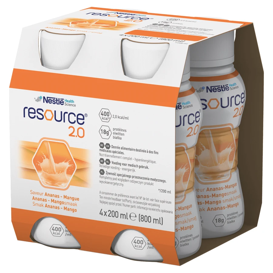 Resource 2.0 al gusto di ananas-mango, 16x200 ml, Nestlé 