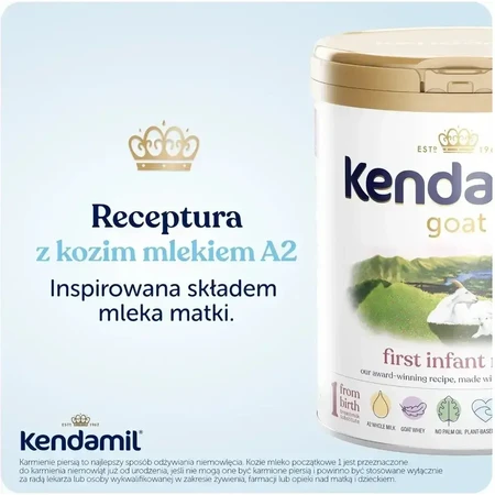 Kendamil Goat 1, zuigelingenmelk op basis van geitenmelk, vanaf de geboorte, 2x800 g