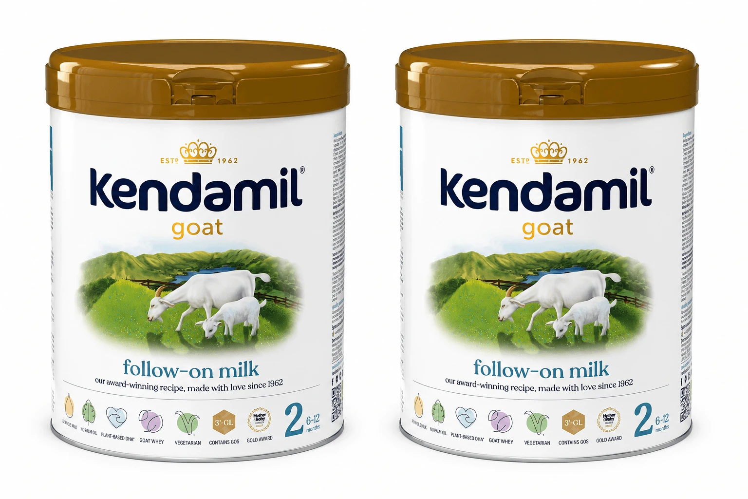Kendamil Goat 2 Folgemilch mit Ziegenmilch, zur Verwendung ab dem 6. Lebensmonat, 2 x 800 g, Kendal Nutricare