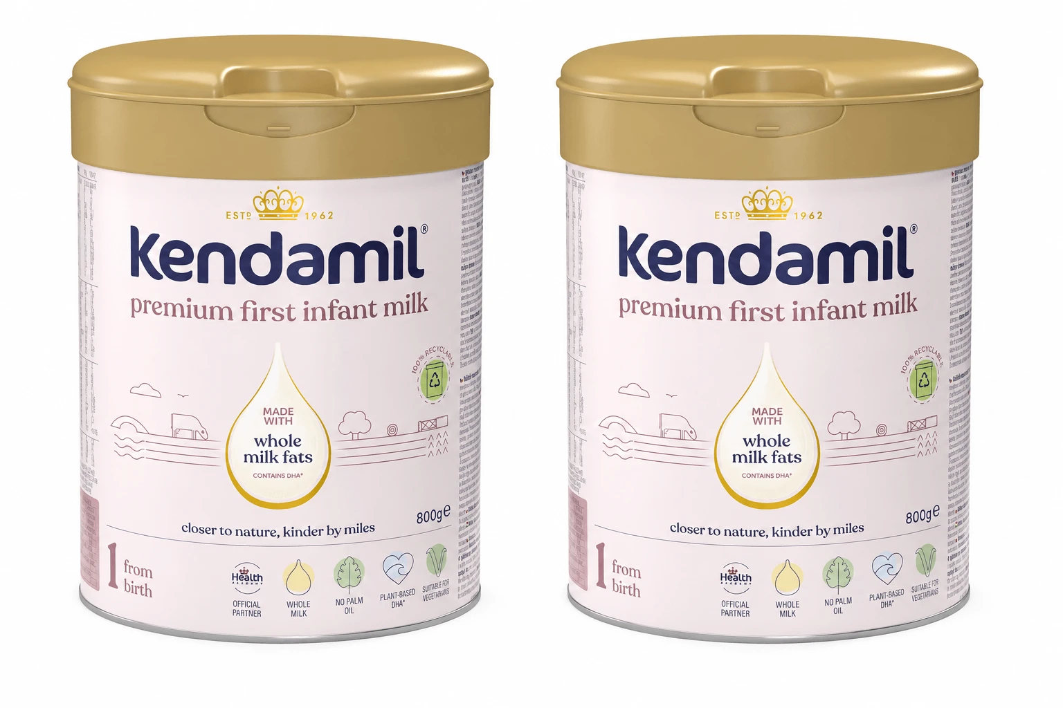 Kendamil Premium 1 DHA+, Säuglingsmilch, ab Geburt, 2x800 g