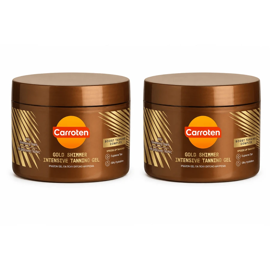 Carroten Gold Shimmer Gel Bronzante Intensivo Corpo con Pigmento 2x150ml