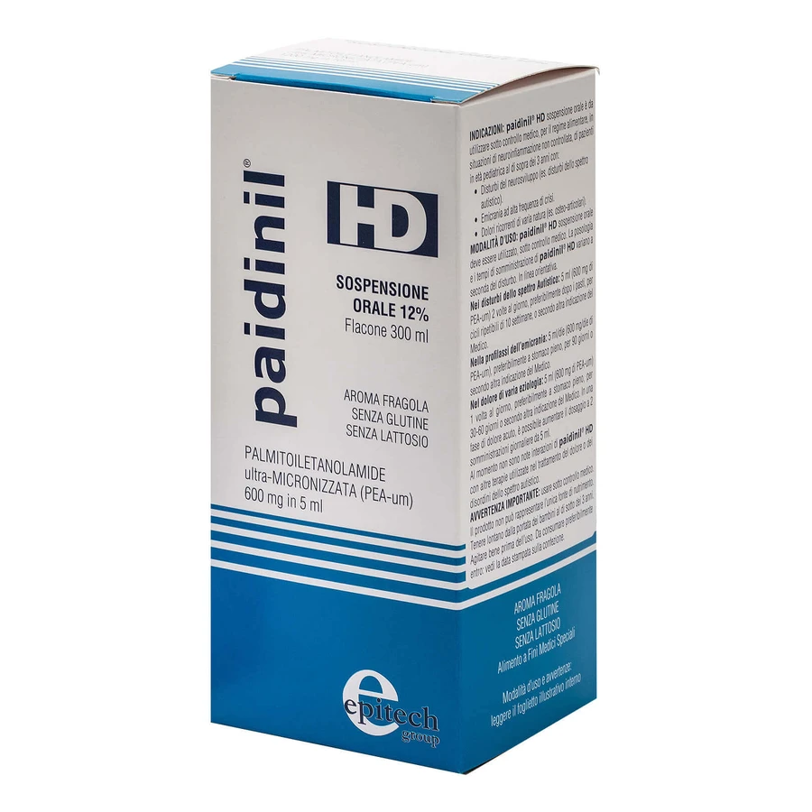 Paidinil HD Sospensione orale al 12%, al gusto di fragola, 2 x 300 ml, Epitech