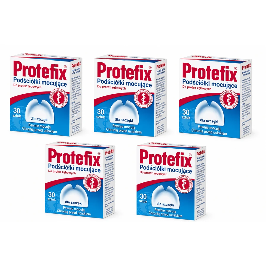 Protefix, plăcuțe de fixare pentru proteze, pentru maxilar, 5x30 bucăți