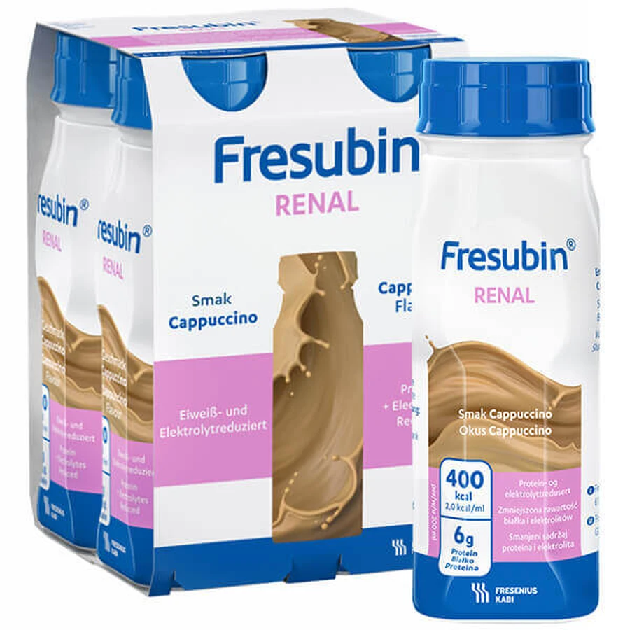 Fresubin Renal, preparat odżywczy, smak cappuccino, 8x200 ml: ceny i cechy