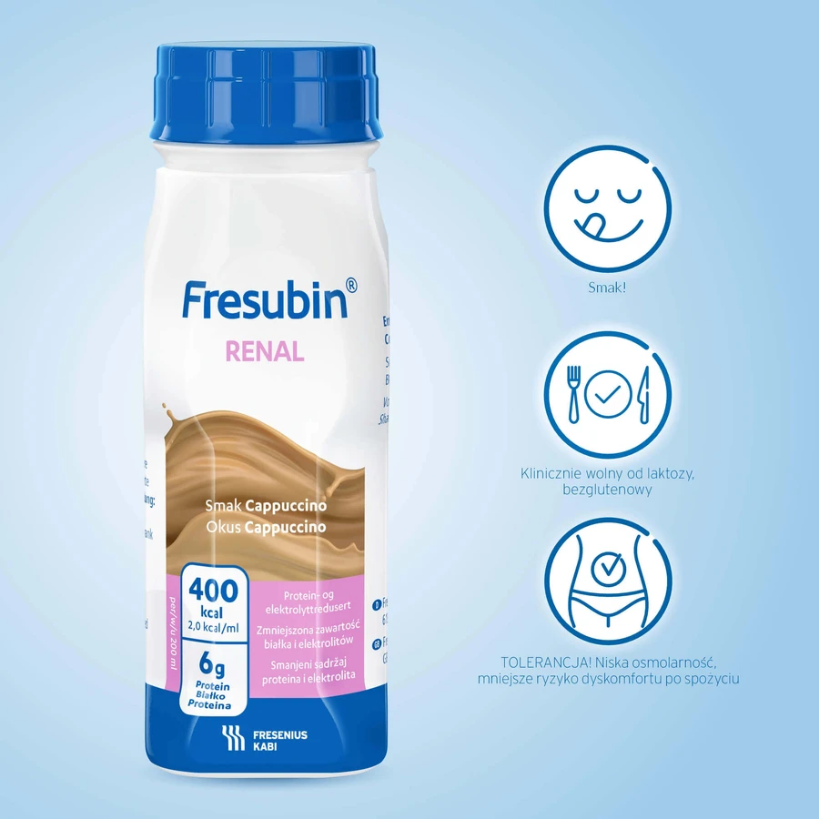 Fresubin Renal, preparat odżywczy, smak cappuccino, 8x200 ml: ceny i cechy