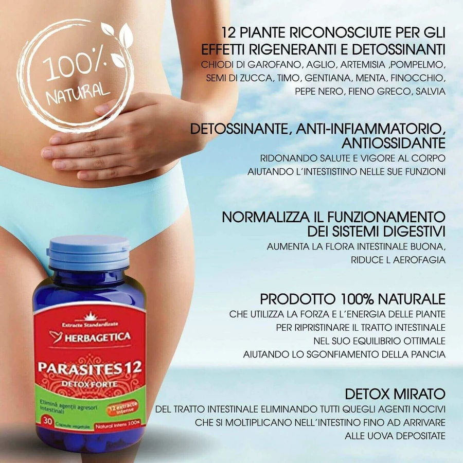 Parasites 12 Detox Forte, 2x60 kapsułek, Herbagetica: ceny i cechy