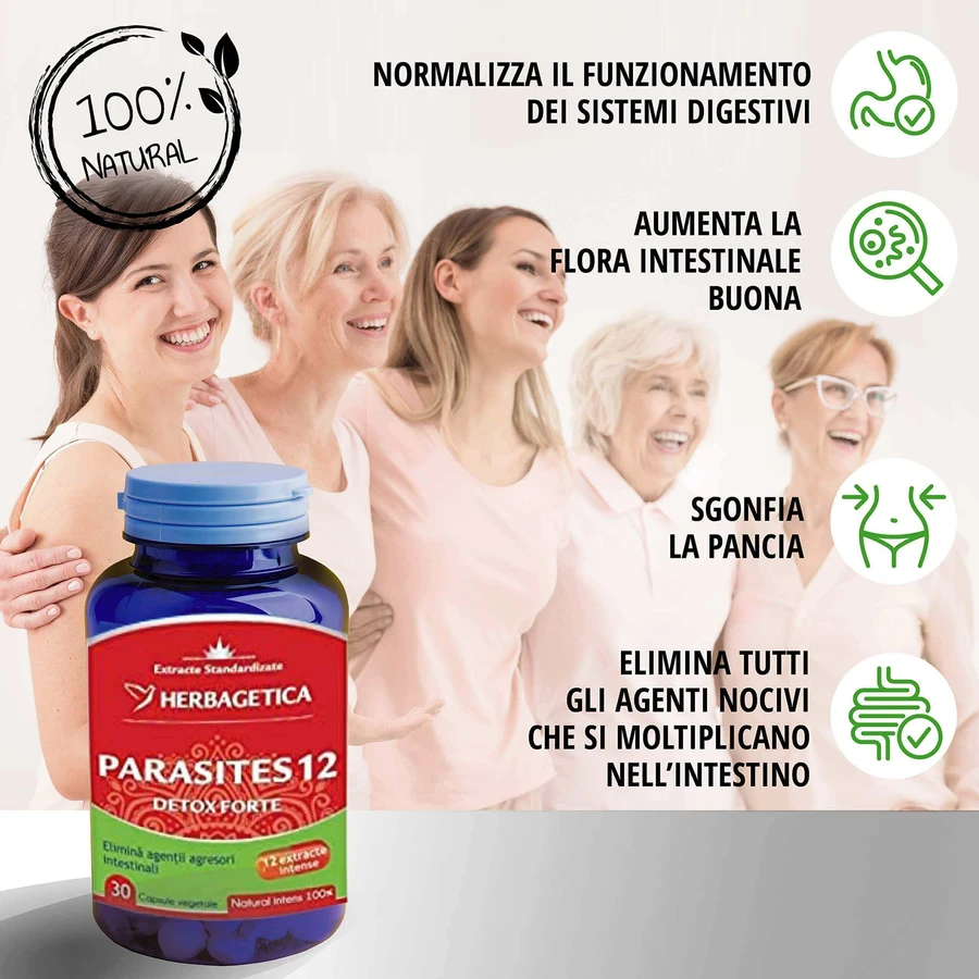 Parasites 12 Detox Forte, 2x60 kapsułek, Herbagetica: ceny i cechy