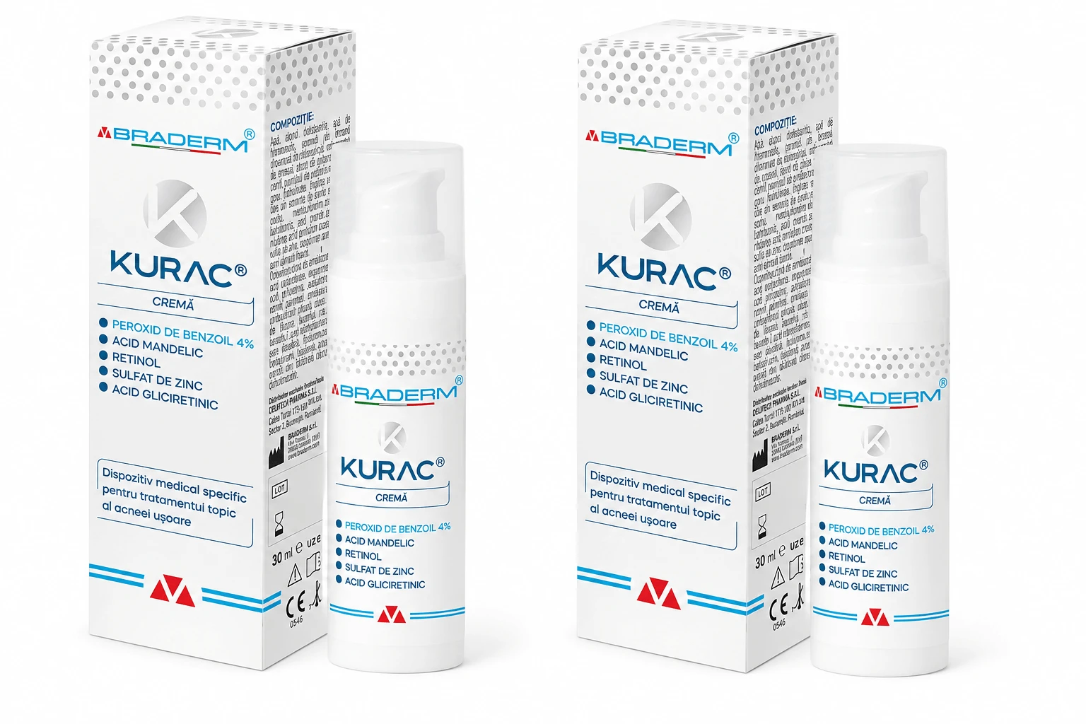 Kurac Akne-Behandlungscreme, 2x30 ml, Braderm