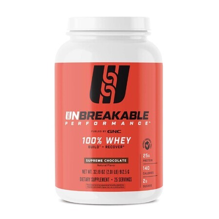 Gnc Unbreakable Performance 100% Whey, Proteina Din Zer Cu Aroma De Ciocolata, 912.5 G