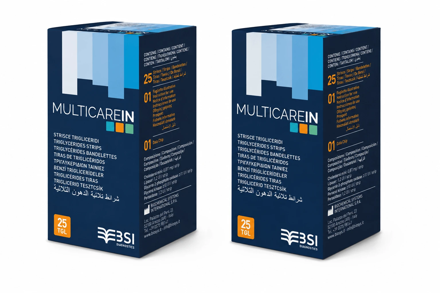 Multicare-Triglycerid-Tests, 2 × 25 Stück, Biochemical Systems