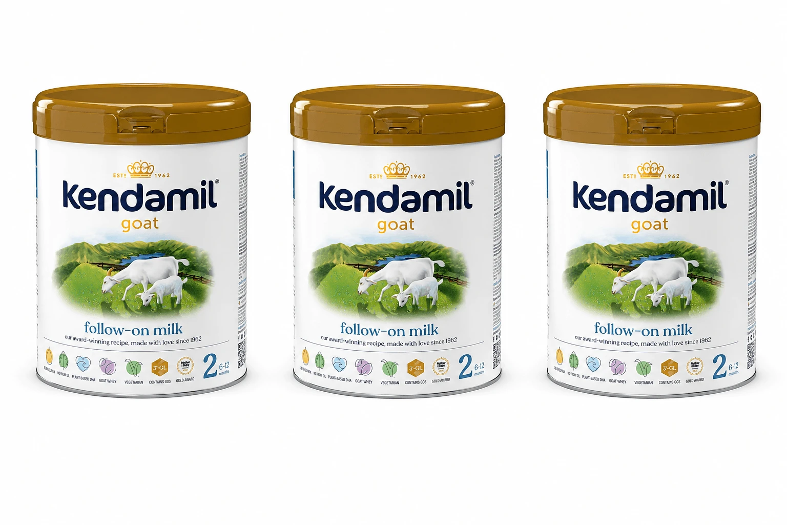 Kendamil Goat 2 Folgemilch mit Ziegenmilch, zur Verwendung ab dem 6. Lebensmonat, 3x800 g, Kendal Nutricare