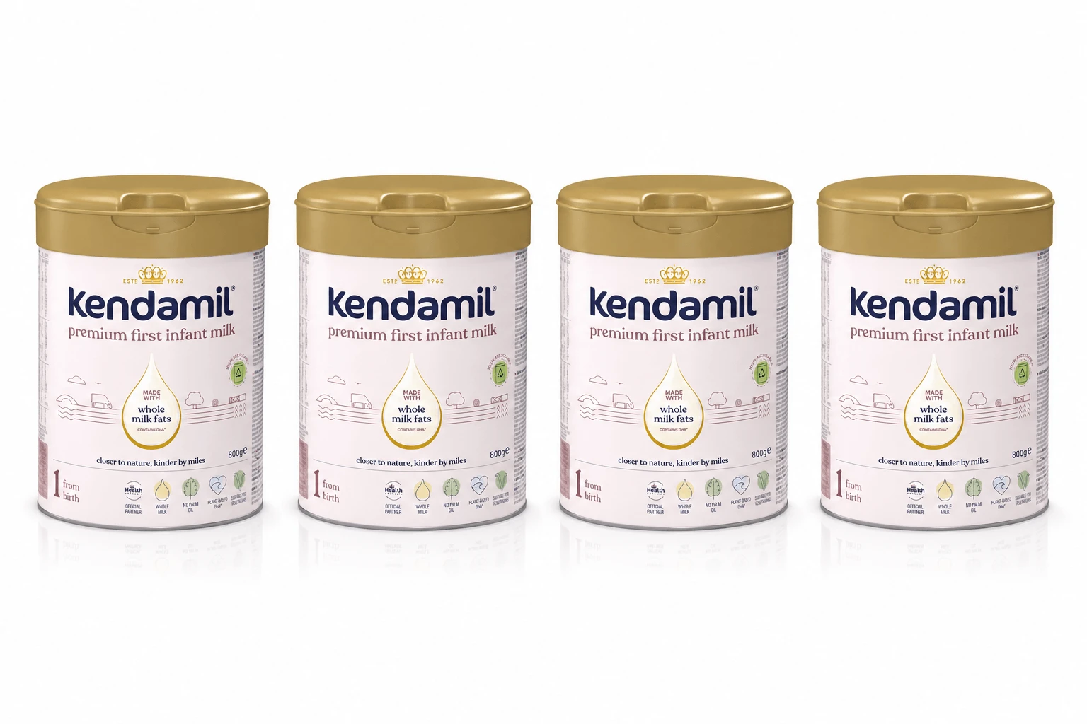 Kendamil Premium 1 DHA+, Säuglingsmilch, ab Geburt, 4x800 g