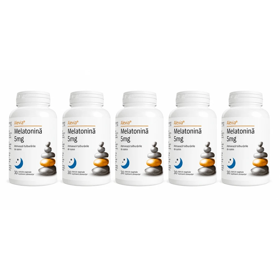 Melatonina, 5 mg, 5x30 cápsulas vegetales, Alevia