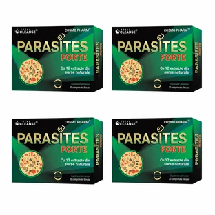 Envase Parasites Total Cleanse, 4x30 comprimidos recubiertos, Cosmopharm