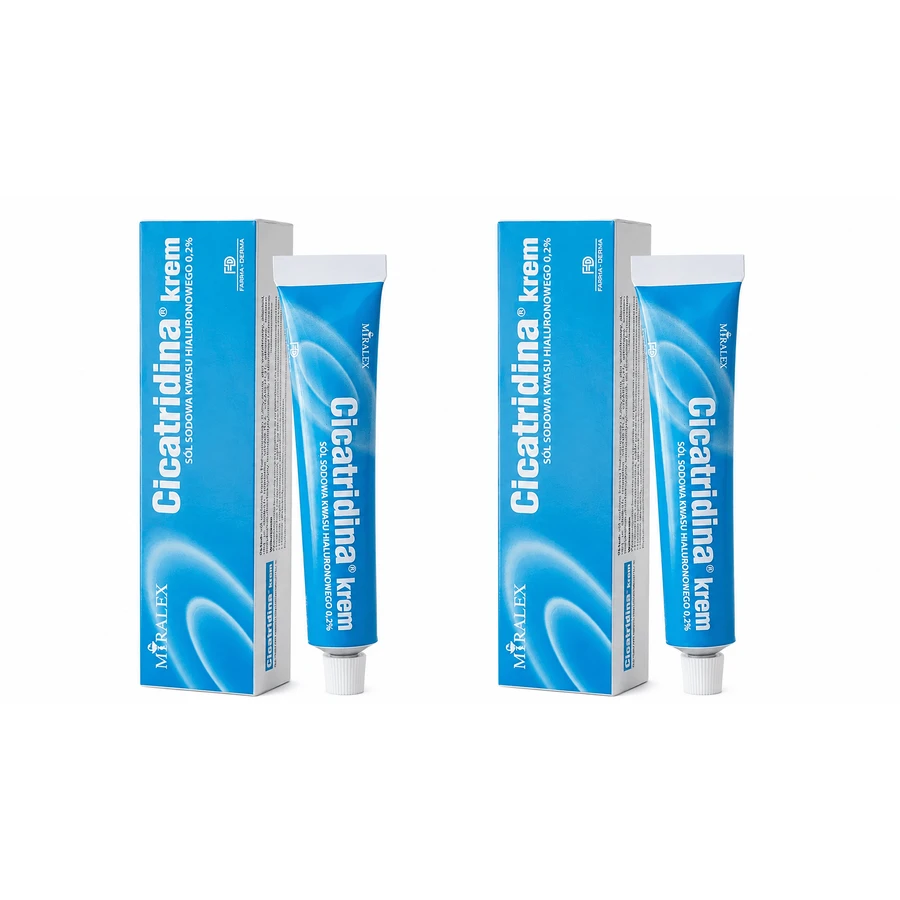 Krem Cicatridin, sól sodowa kwasu hialuronowego, 2x60 g, Miralex: ceny i cechy