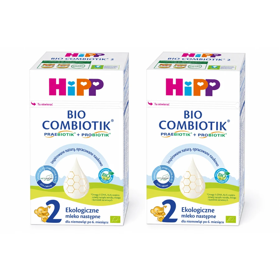 HiPP 2 Bio Combiotik, latte di proseguimento biologico, dopo 6 mesi, 2x550 g, Hipp