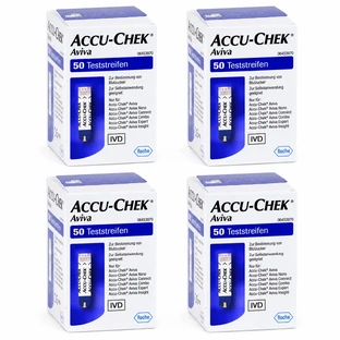 Bandelettes réactives Accu-Chek Aviva Plasma II, 4 boîtes de 50