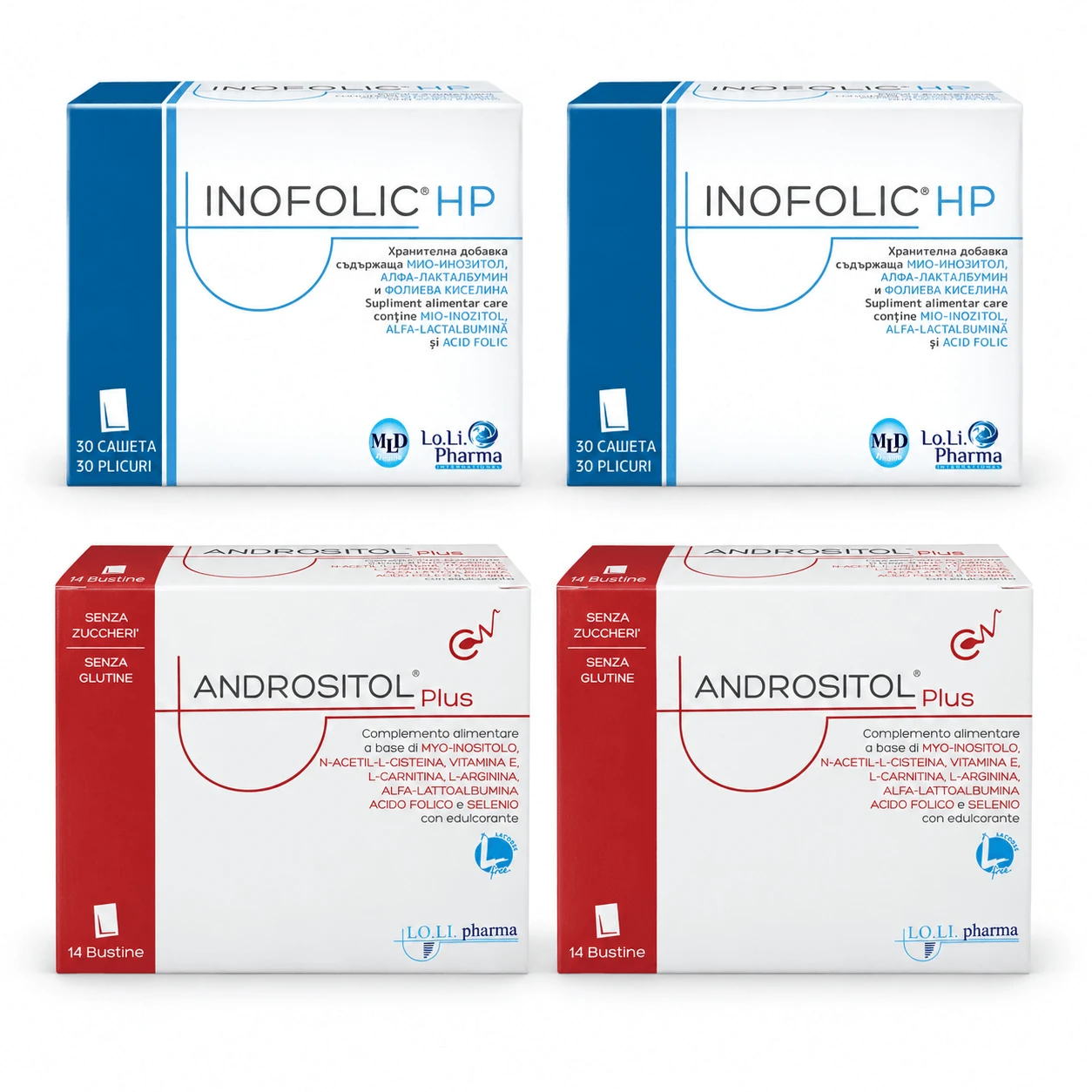Inofolic HP, 60 Beutel + Andrositol Plus, 24 Beutel, Lo Li Pharma