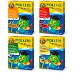 Poissons gélifiés Möller's 4 x 36 aux oméga-3, assortiment de saveurs