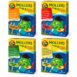Poissons gélifiés Möller's 4 x 36 aux oméga-3, assortiment de saveurs