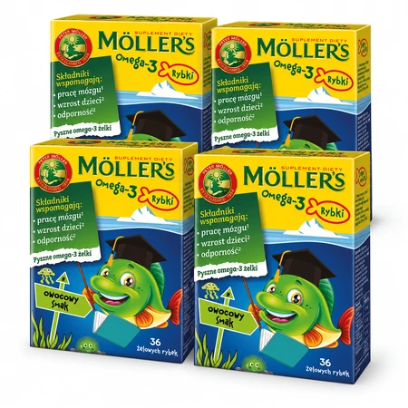Omega-3-visgummies met fruitsmaak, 4x36 gummies, Möller’s