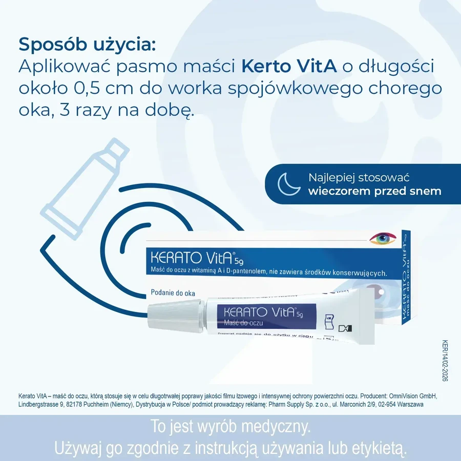 Kerato VitA, pommade oculaire, 8x5 g