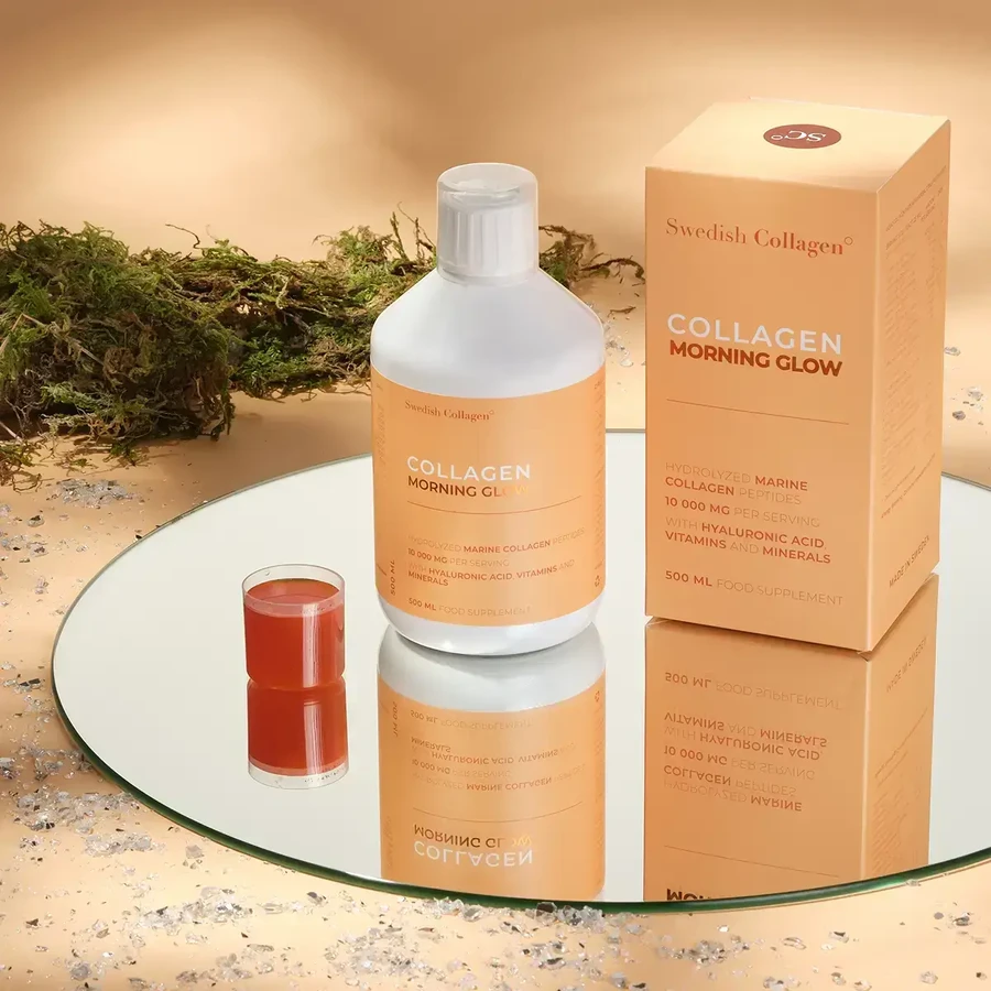 Morning Glow Flüssigkollagen mit Hyaluronsäure und Vitaminen, 500 ml, Swedish Collagen