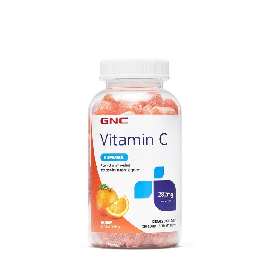 Gnc Vitamina C 282 Mg, Jeleuri Cu Aroma De Portocale, 120 Jeleuri