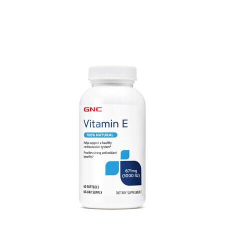 Gnc Natürliches Vitamin E 1000 Ui, 60 Cps