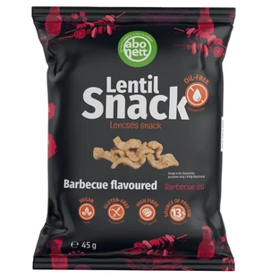 Linsenchips mit Barbecue-Geschmack, Linsen-Snack, 45 g, Abonett