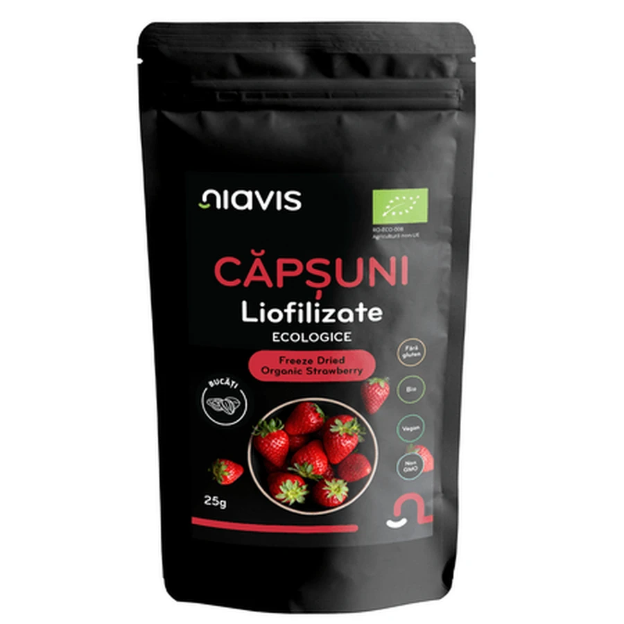 Capsuni liofilizate, 25 g, Niavis