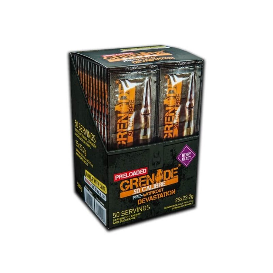 Grenade .50 Caliber Preloaded Pre Workout, Beerengeschmack, 23.2 G