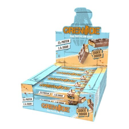 Grenade High Protein, Low Sugar Bar Cookie Dough, Baton Proteic Cu Aroma De Prajitura Cu Bucati De Ciocolata, 60g