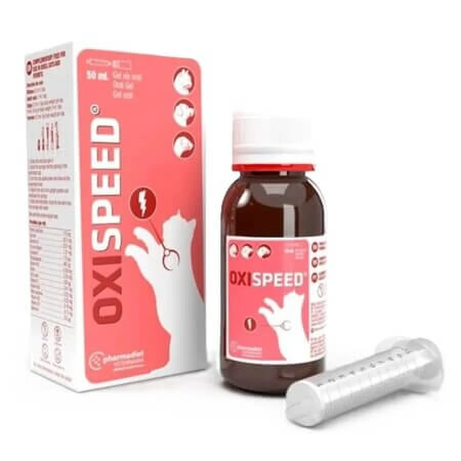 Oxispeed Gel - Integratore alimentare per cani di piccola taglia, gatti e furetti, 50 ml, Pharmadiet