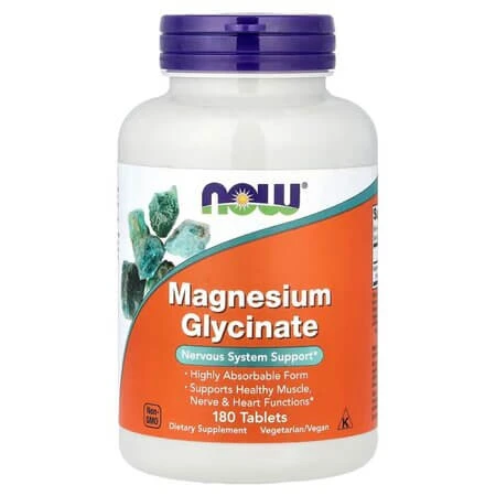 Magnesiumglycinat, 180 Tabletten, Now Foods
