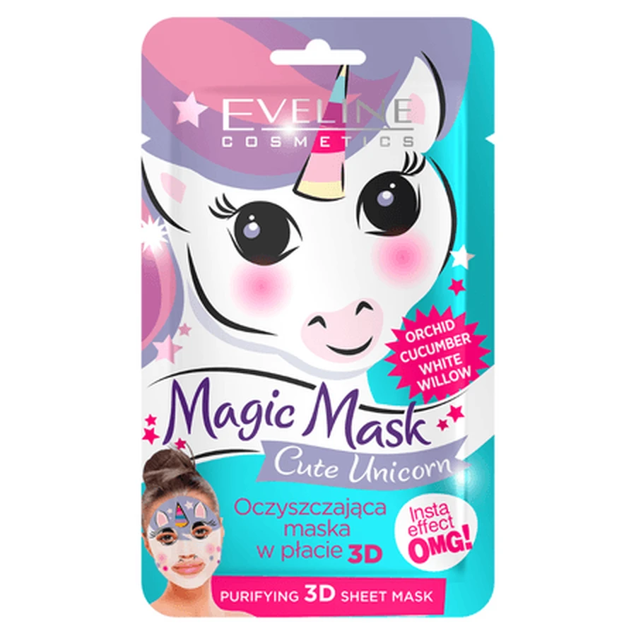 Niedliche Einhorn-Gesichtsmaske, 7 ml, Eveline Cosmetics