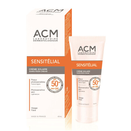 Cremă pentru protecție solară SPF 50+ Sensitelial, 40 ml, Acm