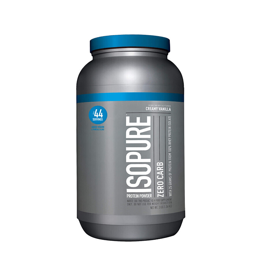 Isopure Zero Carb, Proteina Izolata Din Zer Fara Carbohidrati, Cu Aroma De Vanilie, 1360 G