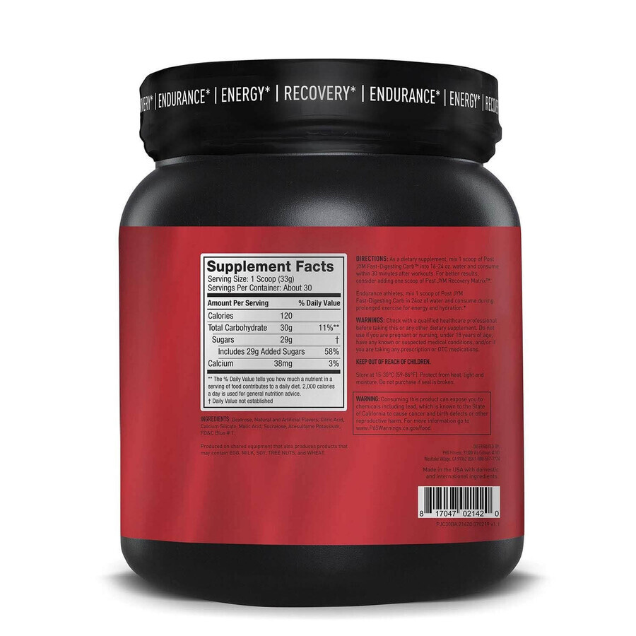 Jym Post Jym Fast Digesting Carbs, Carbohidrati Cu Digestie Rapida, Dextroza, 990 G