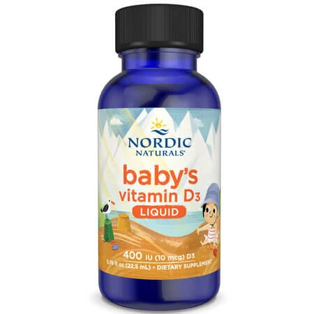 Baby-Vitamin-D3-Flüssigkeit für Kinder, 400 IE, 22,5 ml, Nordic Naturals